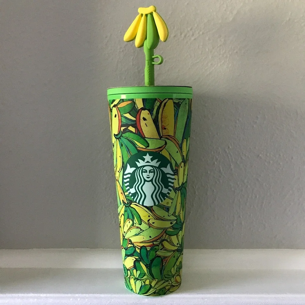 Starbucks x Farm Rio 2025 Board Banana Venti Cold Cup Tumbler 24oz Straw Topper